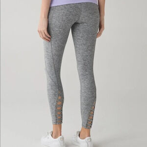Lululemon Leggings Pure Practice Sz 6 Heathered Slate Athleisure Yoga Workout
